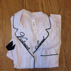 Victoria's Secret Light Pink Striped Pajama Set